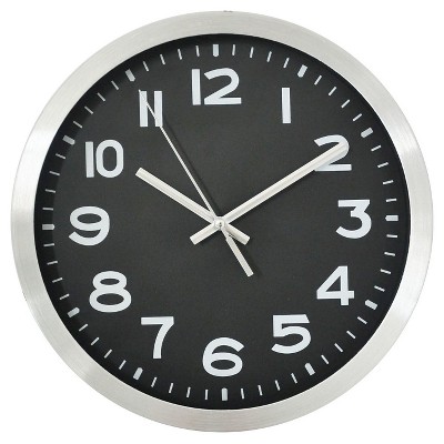 10" Round Wall Clock Black/Silver - Threshold™