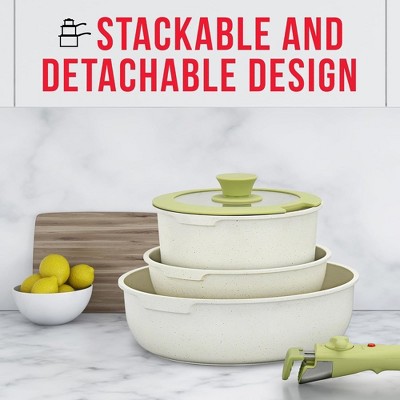 Bakken-Swiss 15-Piece Green Granite Non-Stick Cookware Set