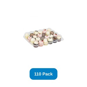 Green Paper Products 24 Count Mini Cupcake Container Clear PET - Case of 110 - 1 of 3
