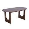 PexFix 79" Oval Dining Table for 6-8 Wood Kitchen Table with Scratch-Resistant Top & Arched Legs Modern Farmhouse for Living Room Kitchen Walnut - 3 of 4