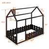CAVINAS Twin Size Floor Bed Modern House-Shaped Wooden Bed Frame with Guardrails and Opening for Bedroom - 4 of 4