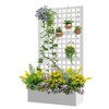 TOAOTBNBO Metal Raised Garden Bed with Square-Hole Trellis, Outdoor Planter Box for Climbing Plants, Galvanized Garden Box with Drainage Holes - 2 of 4
