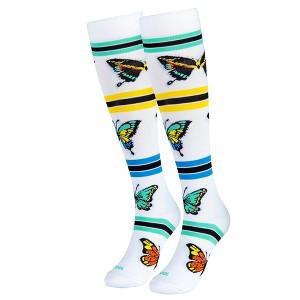 Cool Socks, Butterflies, Funny Novelty Socks, Medium - 1 of 4