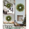 Attop Artificial Christmas Wreaths for Front Door, 26IN Large Winter Pine Wreath with Red Berries, DIY Friendly Real Touch Door Wreath - 3 of 4
