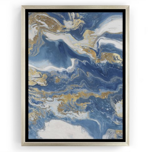 Americanflat - 16x24 Floating Canvas Champagne Gold - Fluid Memories I by Pi Creative Art