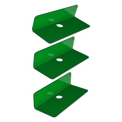 Unique Bargains Acrylic Floating Wall Display Shelves for Bathroom Living Room 3 Pcs