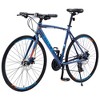 24 Speed Hybrid bike Disc Brake 700C Road Bike For men women's City Bicycle - 2 of 4