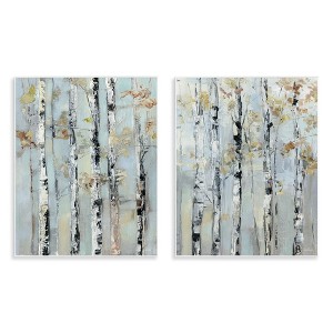 Stupell Industries Autumnal Birch Trees 2pc Wall Plaque Art Set - 1 of 4