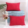PiccoCasa Soft Corduroy Striped Throw Pillow Case with Zipper 2 Pcs - 4 of 4