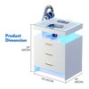 Fredees Nightstand with Wireless Charging Station, Modern Bedside Table with Drawer Storage, Suitable for Bedroom - 2 of 4