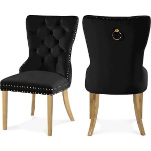 Meridian Furniture,Carmen Velvet Dining Chairs, Set of 2 - 1 of 4