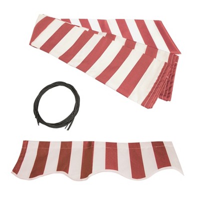 ALEKO 20' x 10' Red and White Striped Motorized Patio Awning