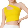 Slickblue Women's Ribbed One Shoulder Crop Top, Cross Strap Detail, Casual Fit, 6 Color Options, Size S-L - 3 of 4