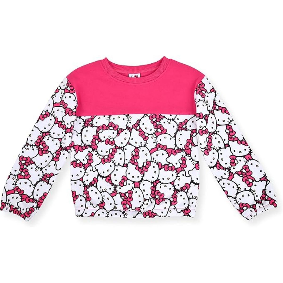 Hello Kitty Little Girls' 2-Piece Fleece Crew Neck Sweatshirt and Jogger Set - thumbnail 2