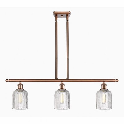 Bridal Veil - 3 Light Stem Hung Island In Art Deco Style-9.5 Inches Tall and 36 Inches Wide