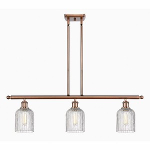 Bridal Veil - 3 Light Stem Hung Island In Art Deco Style-9.5 Inches Tall and 36 Inches Wide - 1 of 1