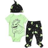 Disney Nightmare Before Christmas Zero Oogie Boogie Jack Skellington Baby Bodysuit Pants and Hat 3 Piece Outfit Set Newborn to Infant 