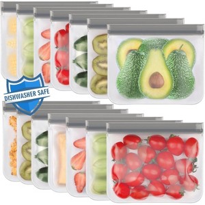 Reusable Gallon Freezer Bags, BPA Free, Extra Thick Leakproof Dishwasher Safe Food Storage Bags - 1 of 4