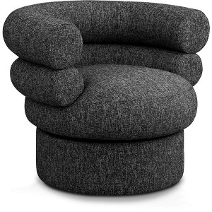 Meridian Furniture,Valentina Linen Textured Fabric Accent Swivel Chair - 1 of 4