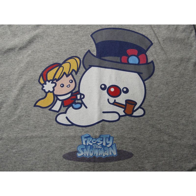 Frosty The Snowman and Karen Men's Athletic Heather Gray Long Sleeve Shirt, 2 of 3