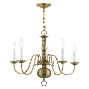Livex Lighting Williamsburgh 5 - Light Chandelier in  Antique Brass - 1 of 4
