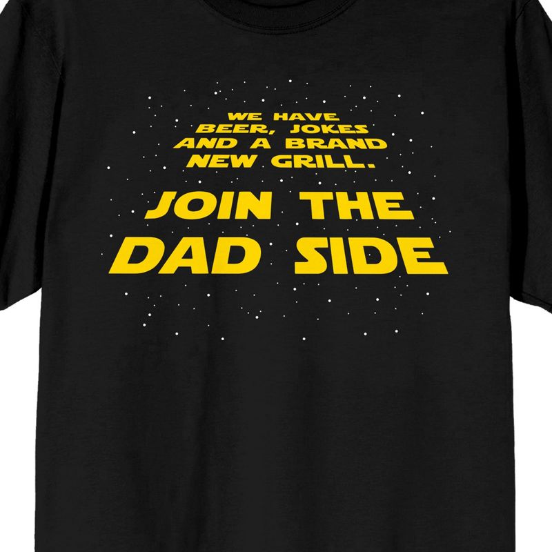 Dad Life Is The Rad Life Join The Dad Side Crew Neck Short Sleeve Black Men's T-shirt, 2 of 4