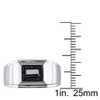 EVERLY JEWELRY | Sterling Silver Black Rhodium Plated 1/10 CT TW Mens Square Black Diamond Ring - 3 of 4