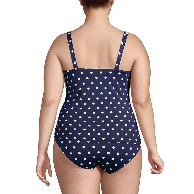 Lands' End Women's Plus Size DD-Cup Chlorine Resistant Square Neck Underwire Tankini Top Swimsuit Adjustable, 2 of 5