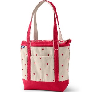 Lands' End Zip Top Long Handle Canvas Tote Bag - 1 of 4
