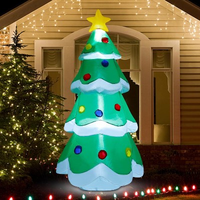 Paaaawaters 5 FT Inflatable Christmas Tree, LED Light up Xmas Tree Blow up Decorations