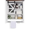 Cabinet Wall Mounted with Towel Bar,Medicine Cabinet with Sliding Door Adjustable Shelves, Hanging Storage Cabinets for Bathroom Laundry Room Kitchen - 2 of 4