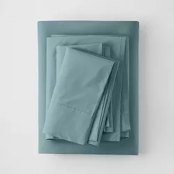 Queen Washed Supima Percale Solid Sheet Set Light Teal - Casaluna™