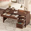 for Work 53.5" Executive Desk w/Power Outlet, Home Office Desk w/Drawers, Wooden Work Desk w/ File Cabinet, Computer Desk - 4 of 4