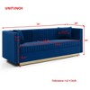 NicBex Velvet 3 Seater Sofa Couch with Nailhead Decoration Modern Upholstered Sofa with Sturdy Base for Living Room - 3 of 4