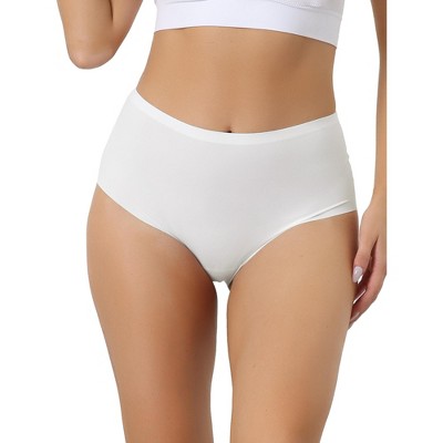 Allegra K Women's High Waisted Silky Breathable No Trace Hipster Stretch Briefs