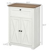 NicBEX Modern Sideboard Cabinet with Drawer Kitchen Buffet Storage Cabinet with 2 Doors,Adjustable Shelves,Suitable for Kitchen,Living Room,White - 3 of 4