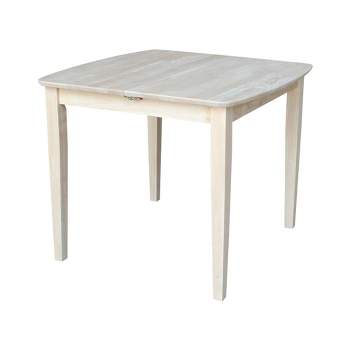30" Extendable Dining Table with Butterflyand Shaker Styled Legs Unfinished - International Concepts
