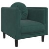 vidaXL Velvet Sofa Set - Dark Green, Modern 3 Piece Living Room Furniture with Round Pillows and Solid Wood Legs - 3 of 4