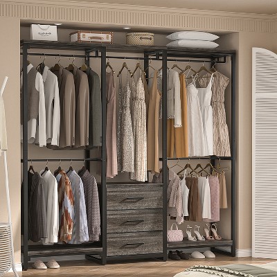 Besiost Clothing Rack with Fabric Drawers, Freestanding Closet Organizer