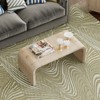 ALEXOUN Minimalist Coffee Table with Curved Design - Stylish Retro Look,Easy to Use,Multifunctional Furniture for Living Room,Dining Room - 2 of 4