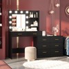 61" Makeup Vanity with Mirror & Lights - 3 Color Modes, 8 Drawers & 2 Shelves, Adjustable Brightness for Bedroom - 2 of 4