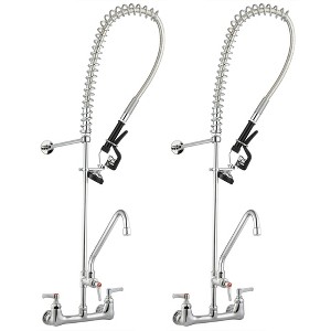Aquaterior 2 Pack 44" Wall Mount Commercial Faucet with Pre-Rinse Pull Down Sprayer - 1 of 4
