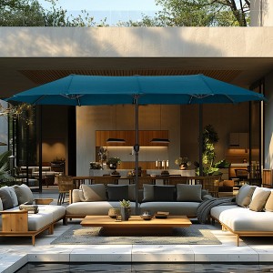 Captiva Designs 13ft Double-Sided Patio Umbrella, Large Rectangle Outdoor Market Umbrella - 1 of 4