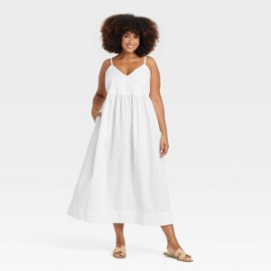 Women's Seersucker Maxi A-Line Dress - A New Day™ - 1 of 3