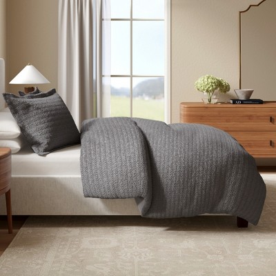 100% Cotton Textured Waffle Weave Duvet Cover & Sham Set - Great Bay Home