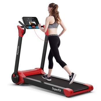 Superfit 2.25HP Folding Electric Motorized Treadmill With Speaker Red