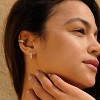 Cubic Zirconia Huggie Earrings 14k Gold Plated Tiny Earrings Small Huggie Hoop Earrings Simple Lightweight Hoops Gift for Women - 2 of 4