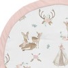 Sweet Jojo Designs Girl Baby Tummy Time Playmat Deer Floral Pink Taupe and Green - 3 of 4