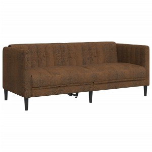 vidaXL 2-Seater Sofa - Faux Suede loveseat Settee - Brown Faux Leather Couch for Living Room/Lounge - Modern 69.3" x 30.1" x 29.3" - 1 of 4