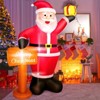 Itopfox 6ft Christmas Inflatables Decorations with LED Lights Easy Setup Weather Resistant Santa Claus Holiday Yard Lawn Indoor Display 1 Piece - 4 of 4